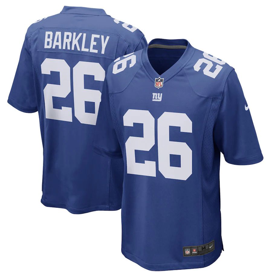 Men New York Giants #26 Saquon Barkley Nike Royal Game Player NFL Jersey